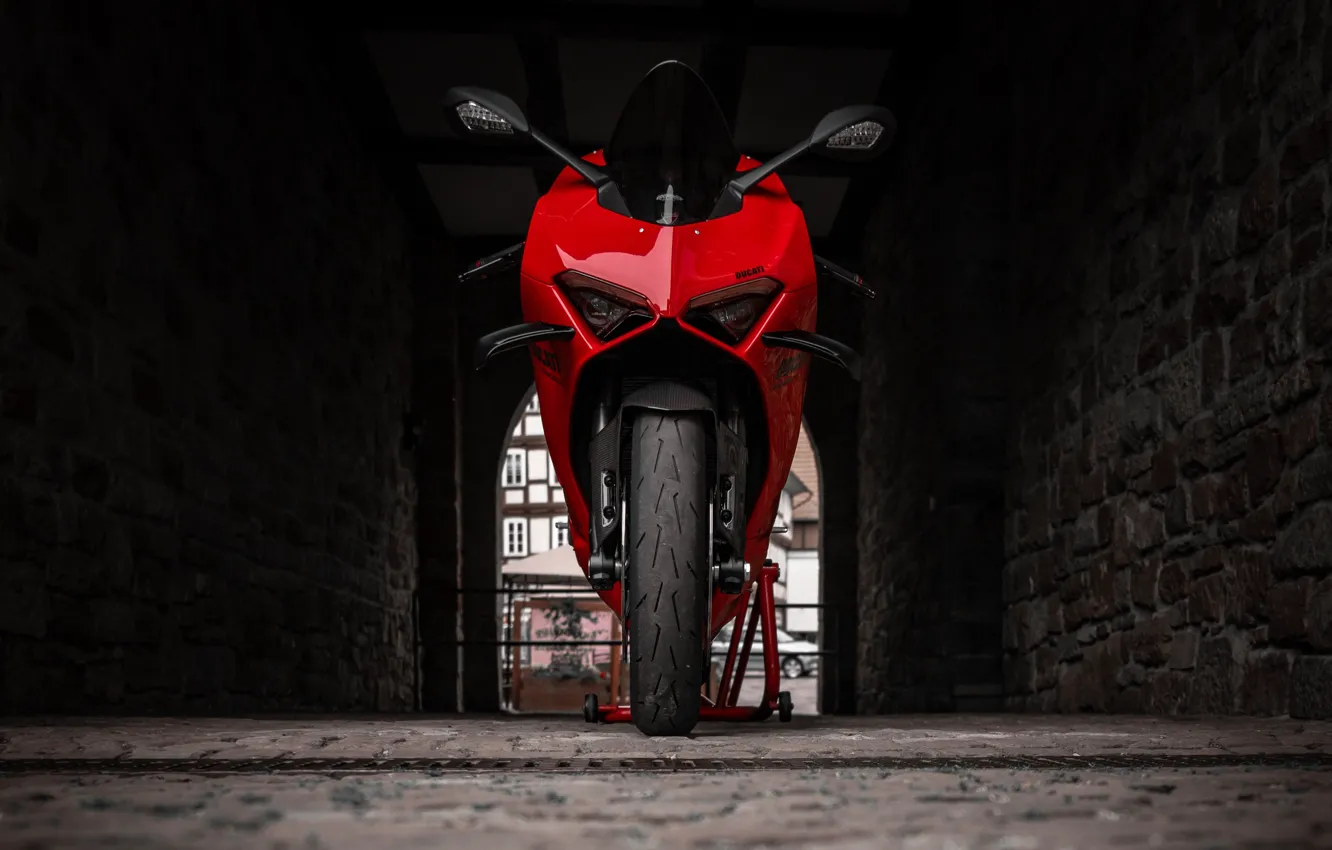 Фото обои Red, Ducati, Panigale V4R, Front view