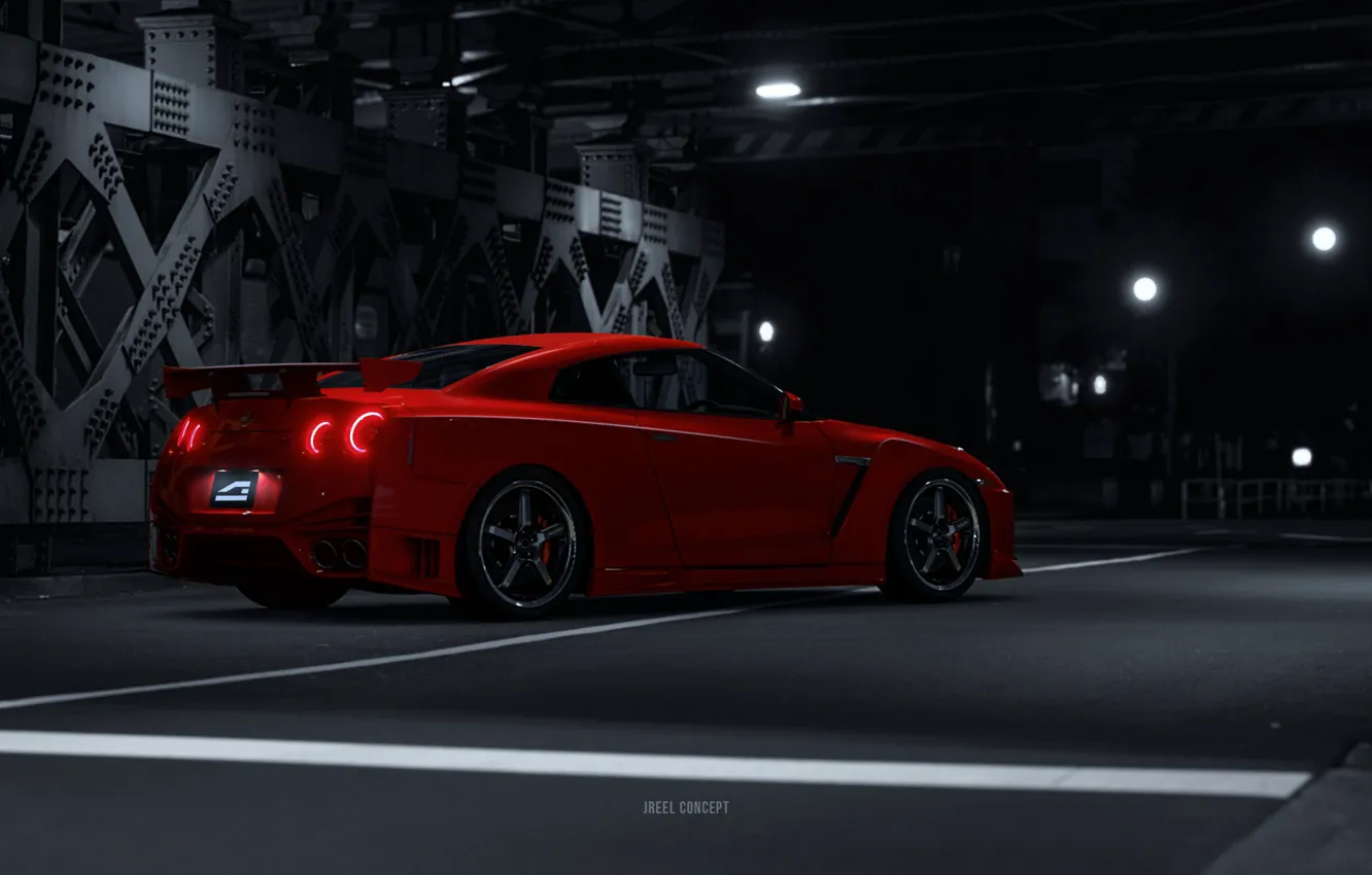 Фото обои Красный, Авто, Машина, Japan, Nissan, GT-R, Nissan GT-R, GT-R R35