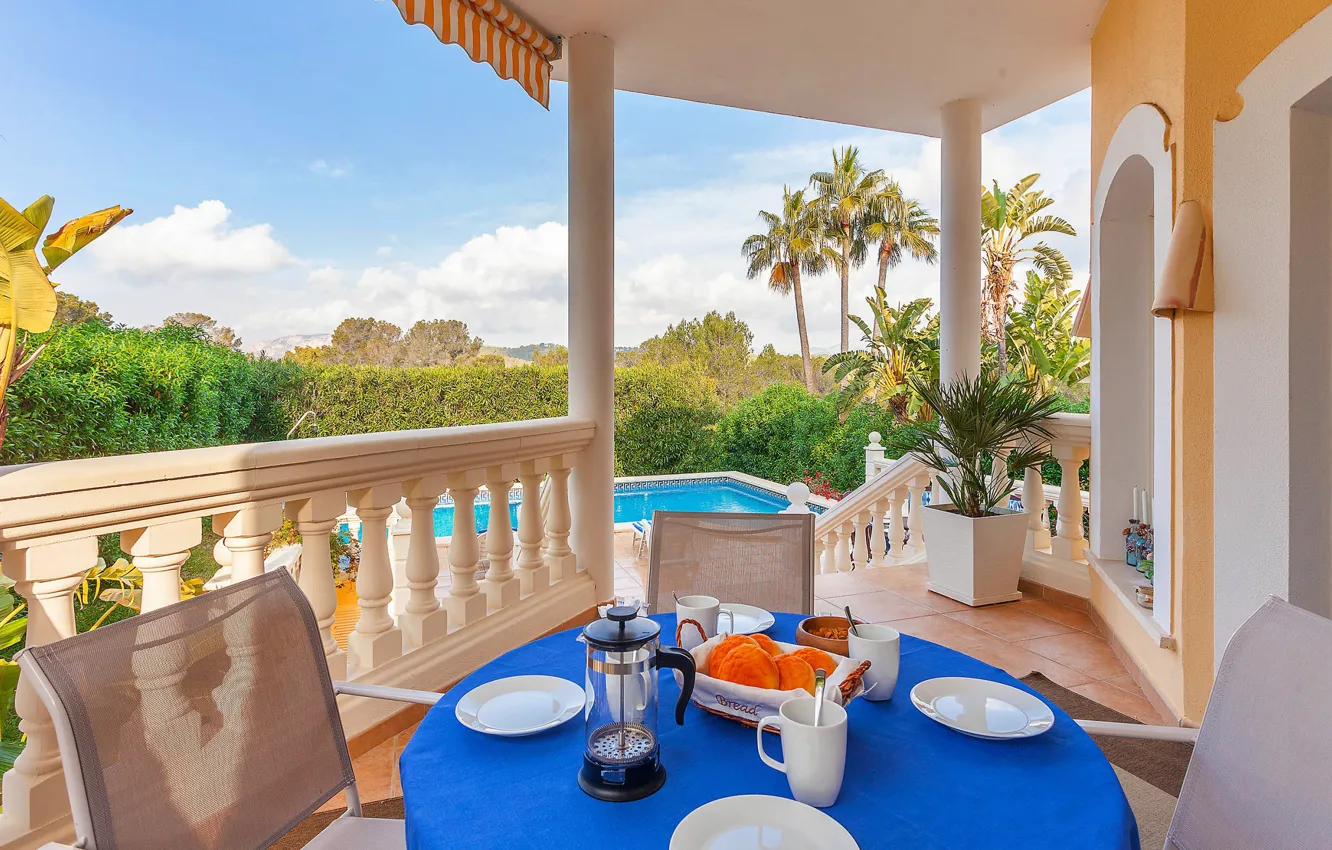 Фото обои вилла, интерьер, бассейн, балкон, терраса, столовая, Costa de la Calma, Villa Margarita