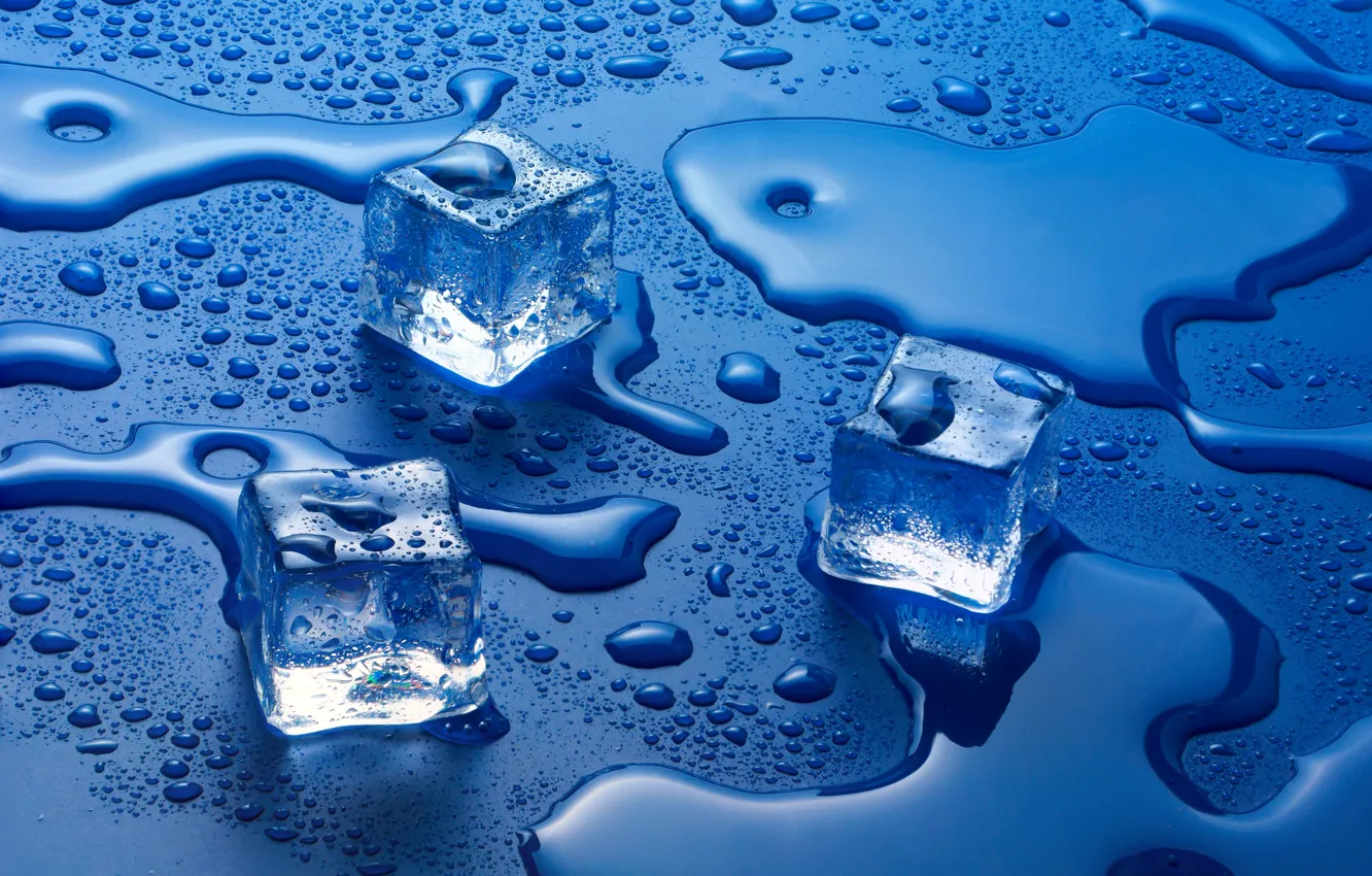 Фото обои water, liquid, Ice cubes, solid state
