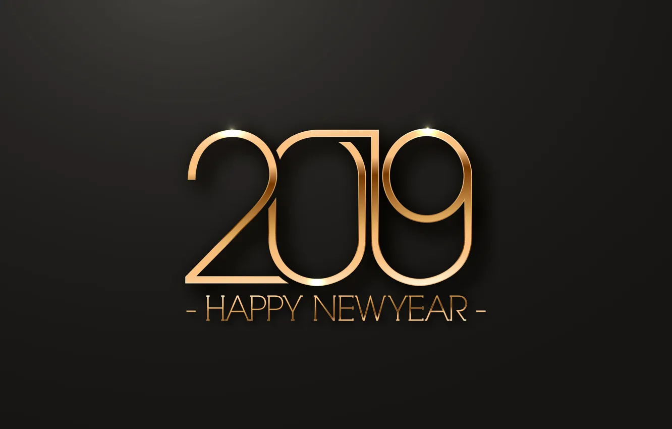 Фото обои золото, Новый Год, цифры, golden, черный фон, black, background, New Year