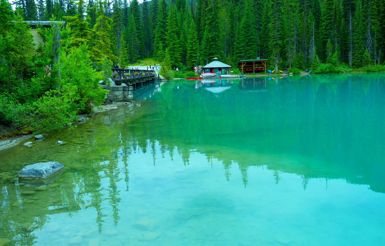 Фото обои природа, озеро, фото, Канада, Emrald Lake