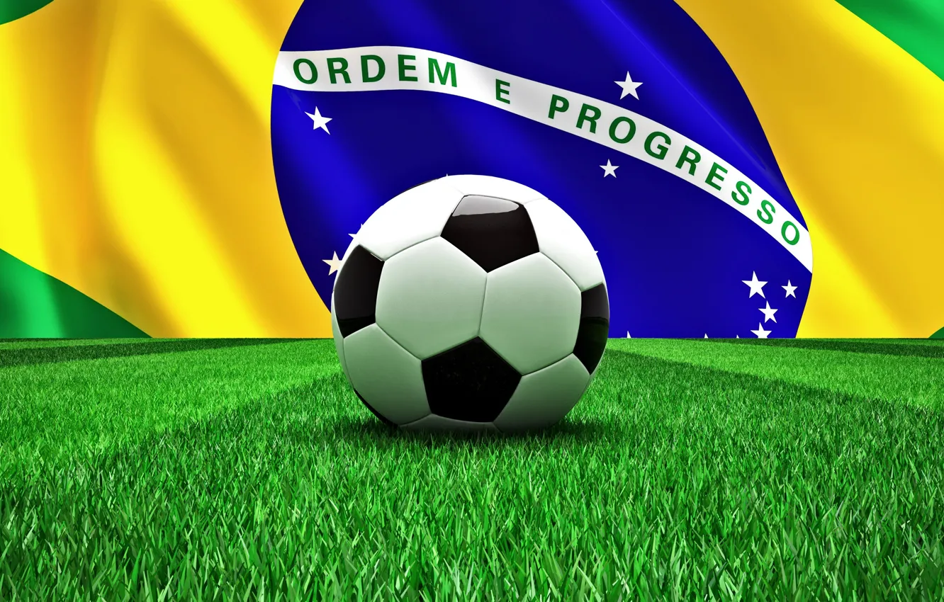Фото обои футбол, мяч, Бразилия, football, flag, кубок мира, World Cup, Brasil