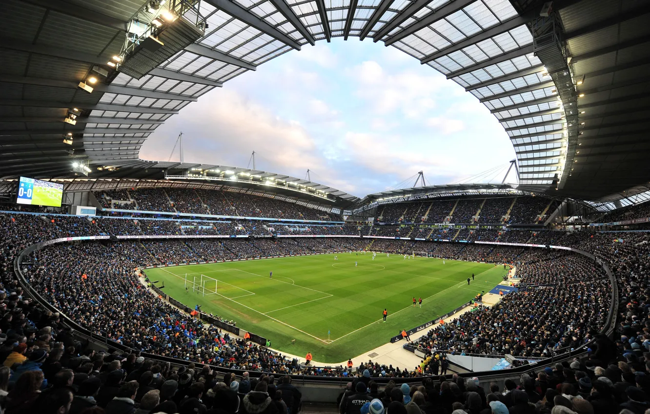 Фото обои футбол, стадион, Манчестер Сити, Manchester City, Etihad Stadium, Этихад