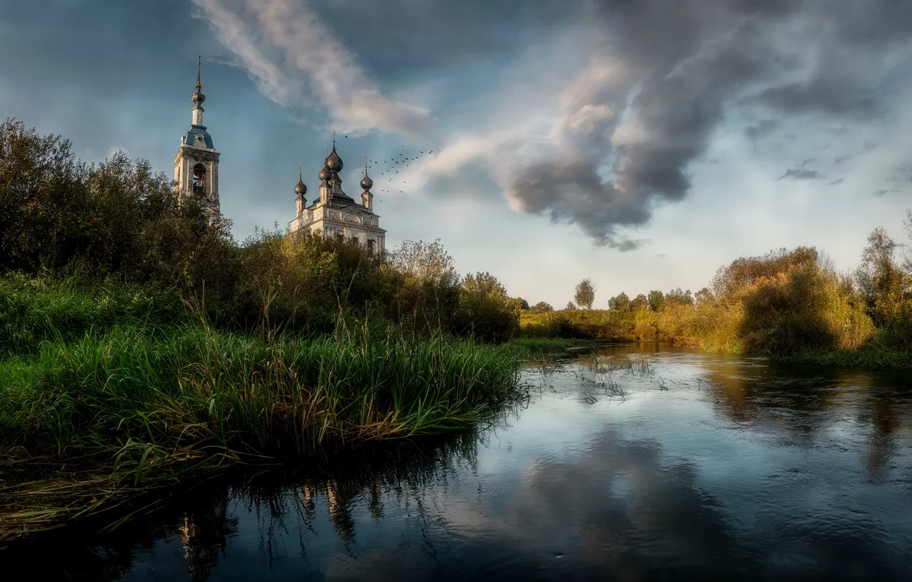 Фото обои природа, храм, Russia, Savinskoye, Yaroslavskaya Oblast’