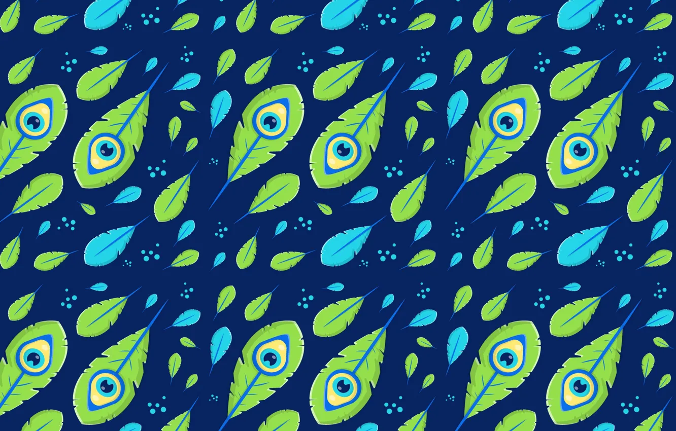 Фото обои синий, фон, текстура, pattern, feather, peacock