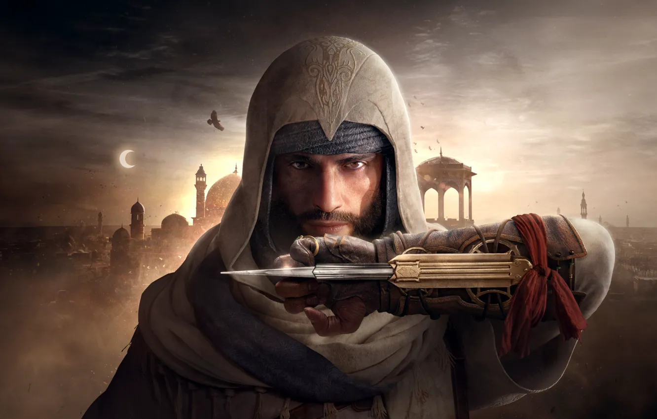 Фото обои Assassin's Creed, Кредо Убийцы, Багдад, Ассассин, Assassin's Creed Mirage, Басим, Скрытый клинок