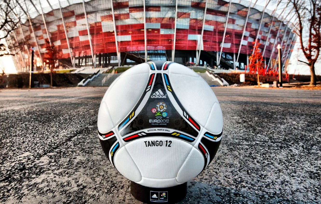 Фото обои Мяч, Кожа, Евро 2012, Стадион.