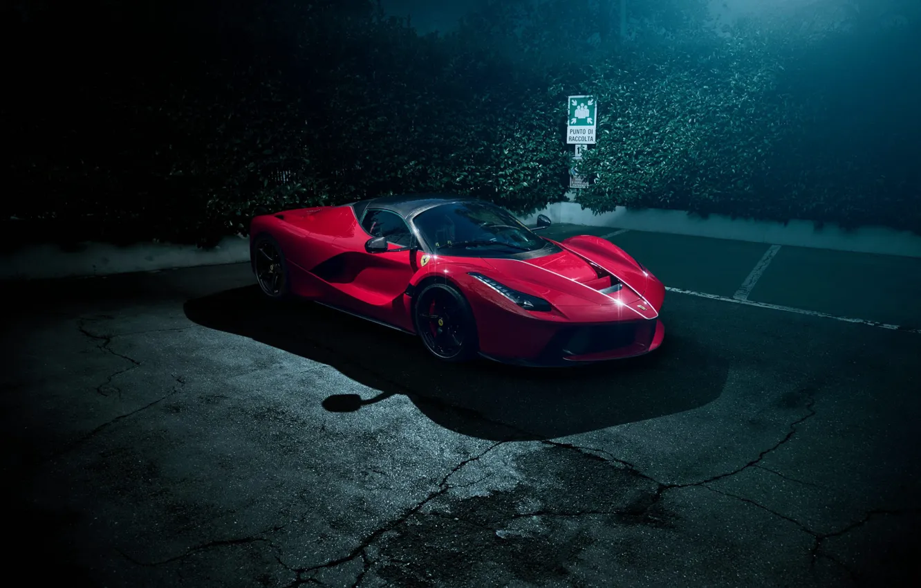 Фото обои Red, Black, Night, LaFerrari, Aperta