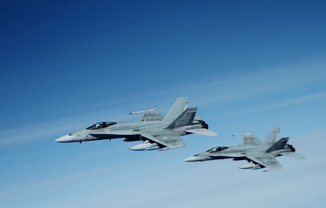 Фото обои Небо, Самолет, Палубный, Истребитель-бомбардировщик, Штурмовик, F/A-18 Hornet, McDonnel Douglas