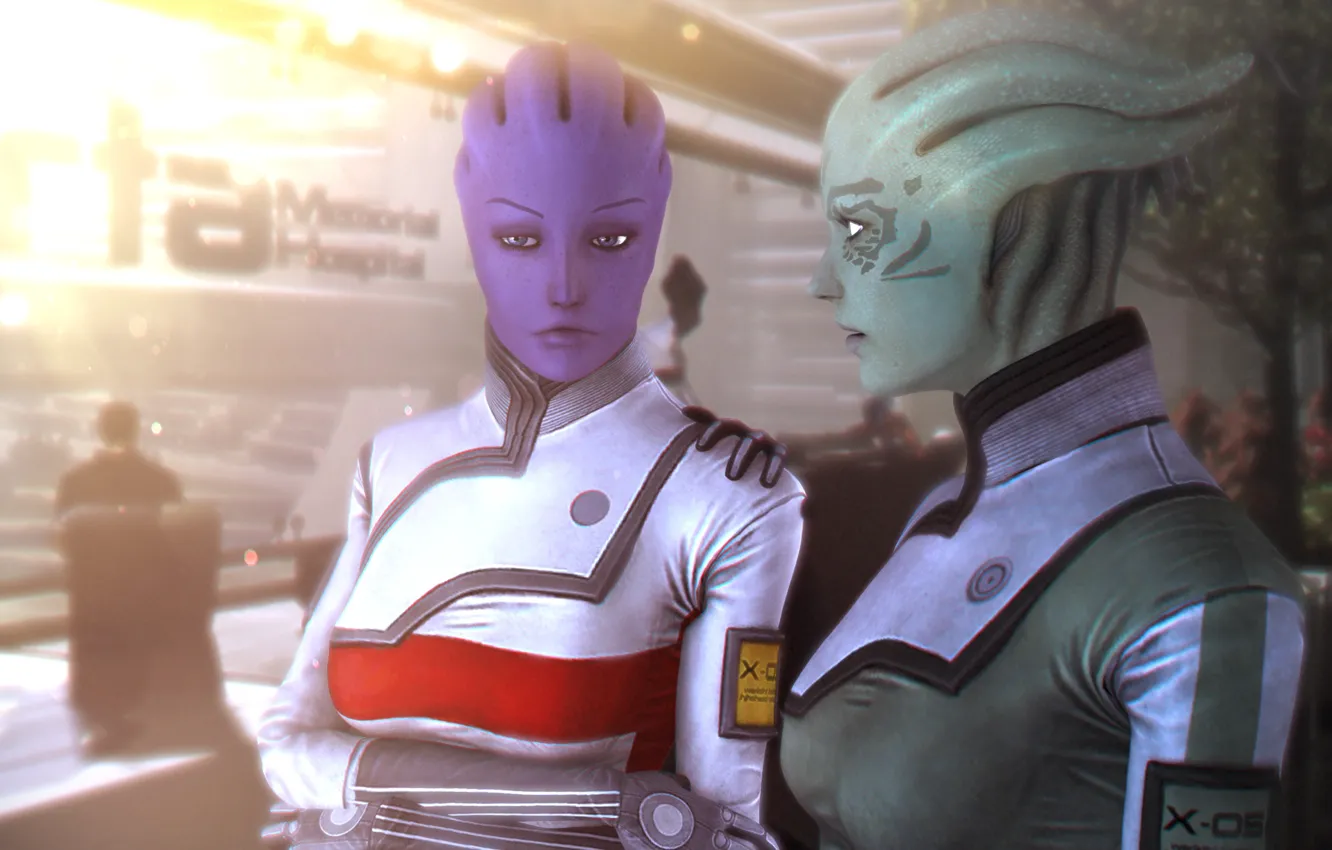Фото обои лица, пришельцы, mass effect, citadel, asari
