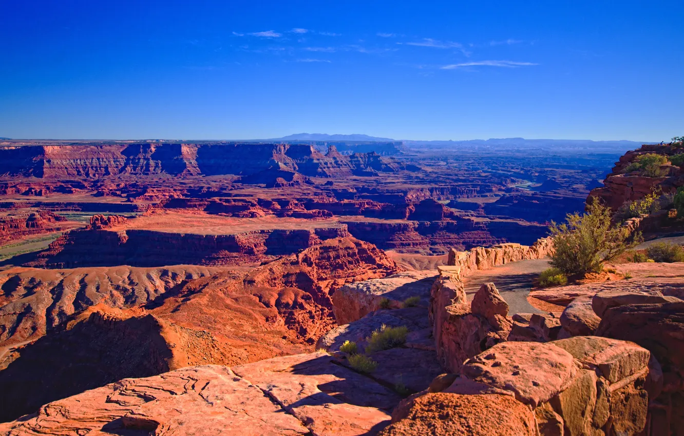 Фото обои небо, горы, природа, каньон, Юта, США, utah, dead horse point