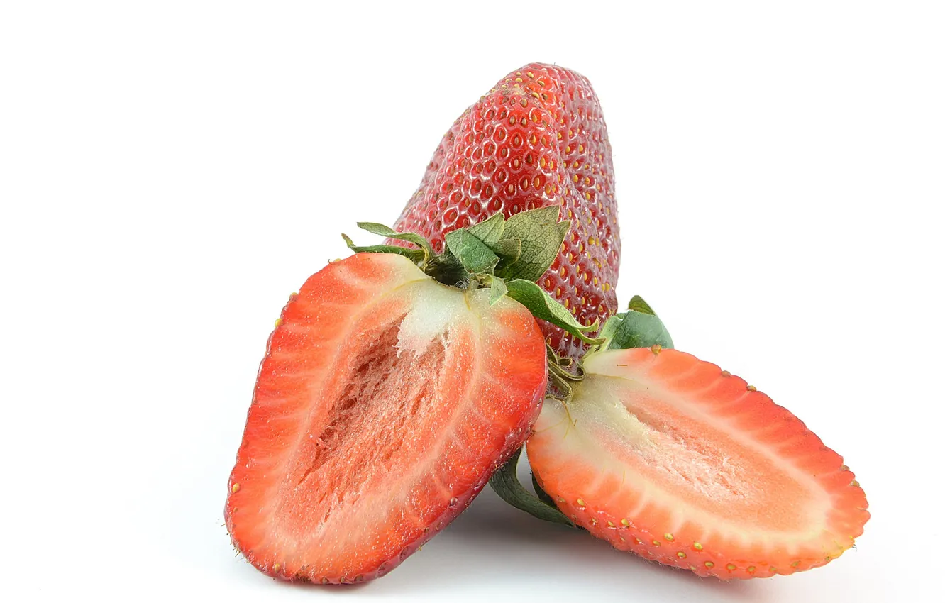 Фото обои ягоды, клубника, дольки, berries, strawberries, slices