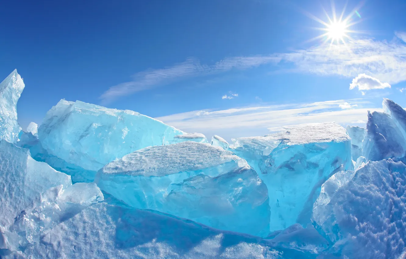 Фото обои лед, айсберг, ice, север, winter, snow, sun, north