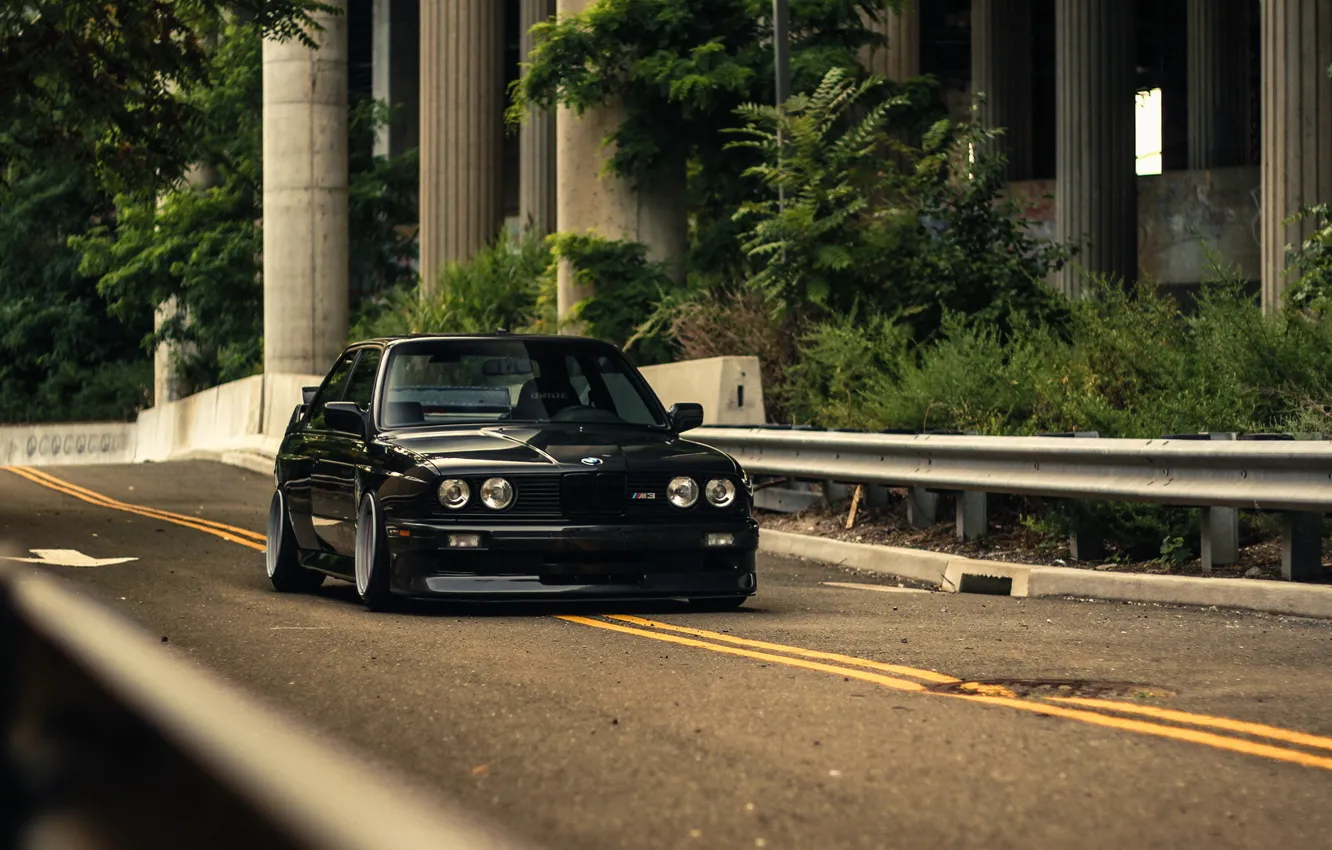 Фото обои BMW, Black, Coupe, E30