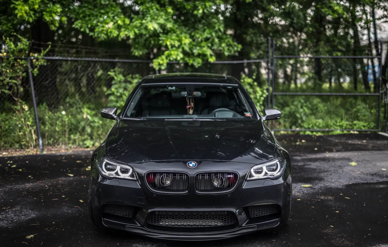 Фото обои BMW, Front, Black, F10