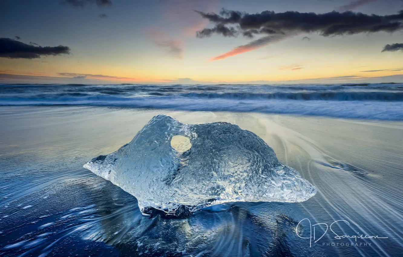 Фото обои море, пляж, природа, лёд, Исландия