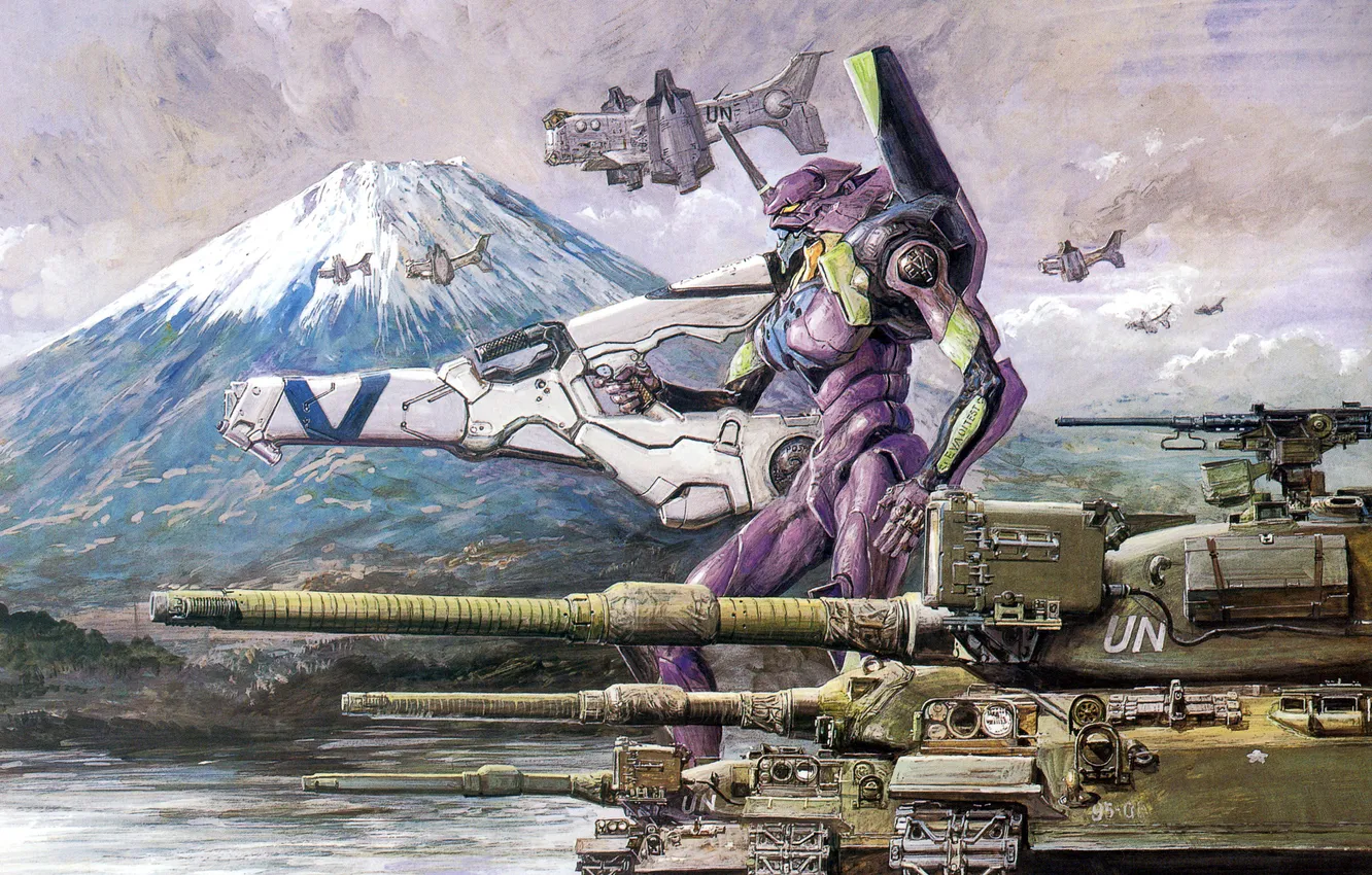 Фото обои оружие, робот, бой, танки