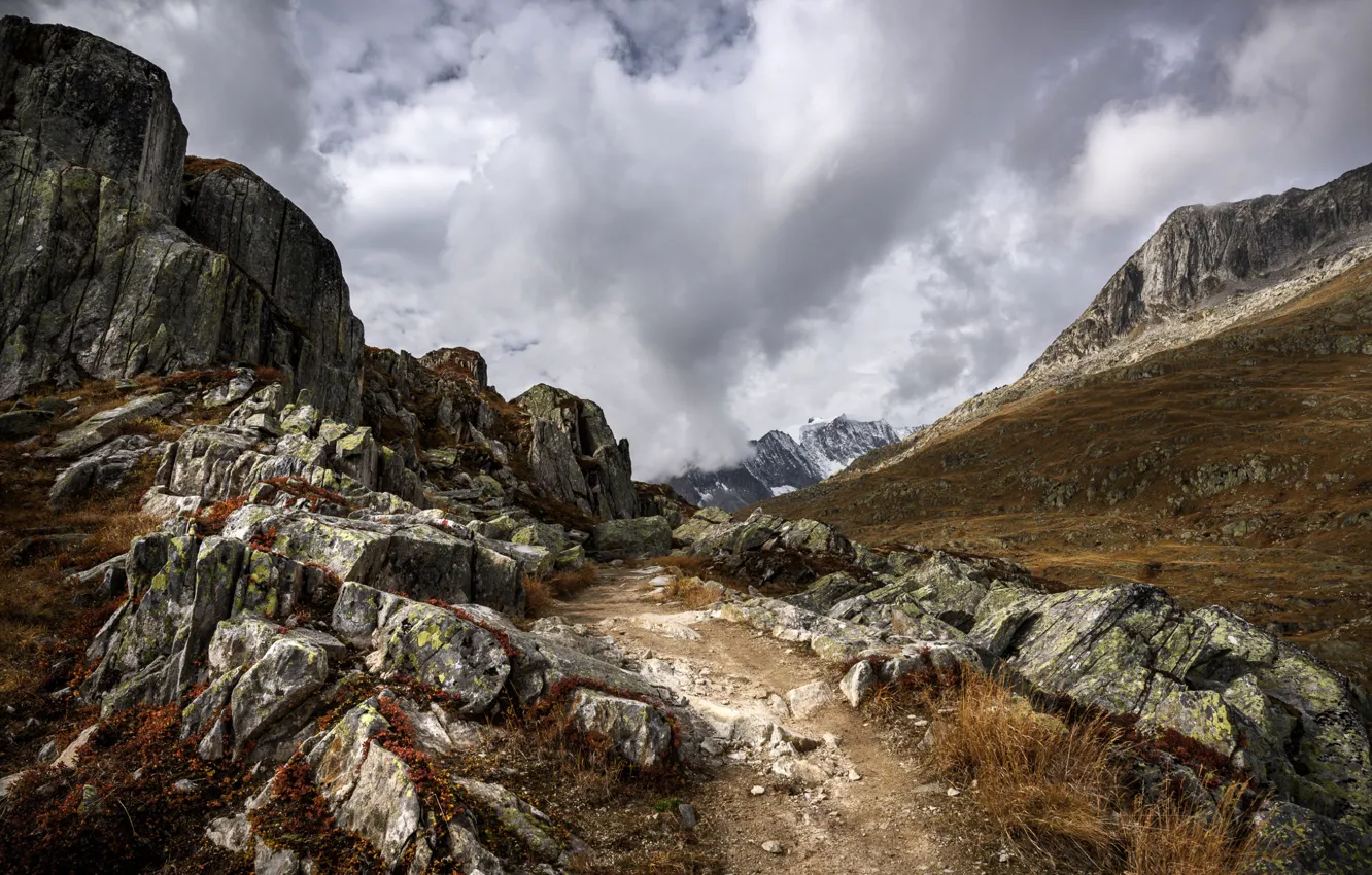 Фото обои горы, камни, Швейцария, Альпы