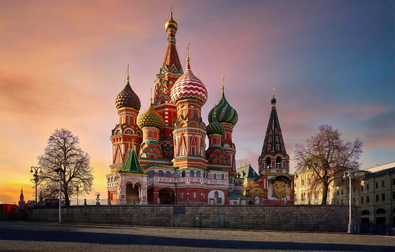 Фото обои Москва, Храм Василия Блаженного, Россия, Михаил Кудрявцев