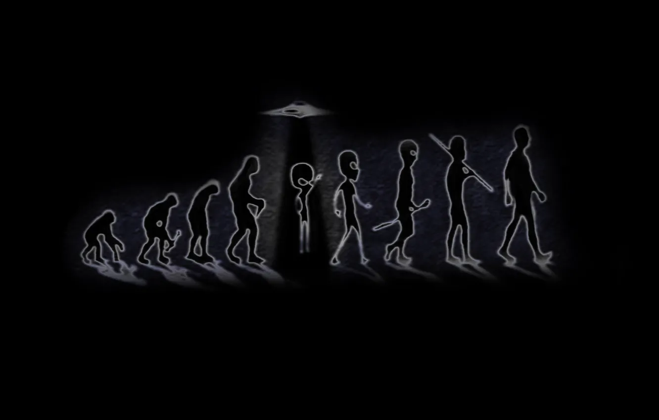 Фото обои человек, НЛО, обезьяна, Эволюция, происхождение