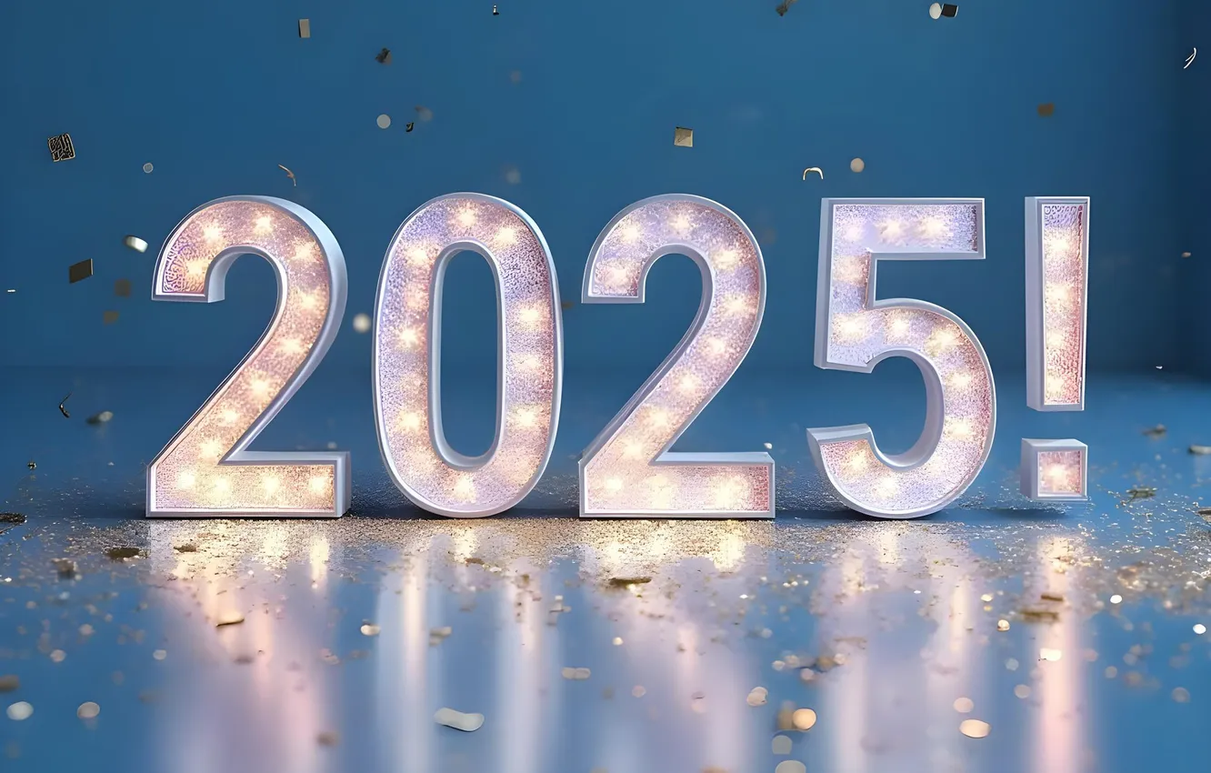 Фото обои цифры, Новый год, дата, 2025, Новый 2025 год