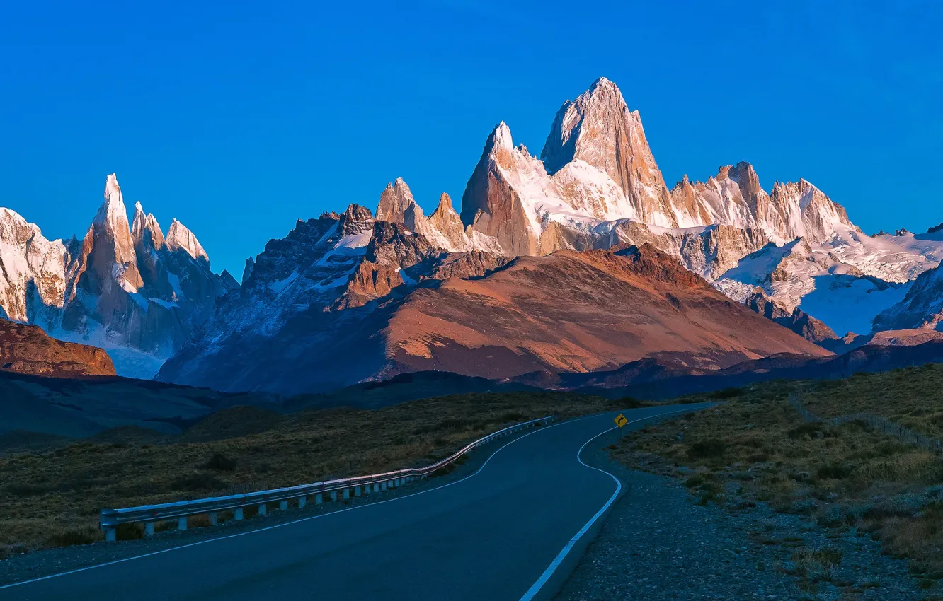 Фото обои дорога, горы, Аргентина, Санта-Крус