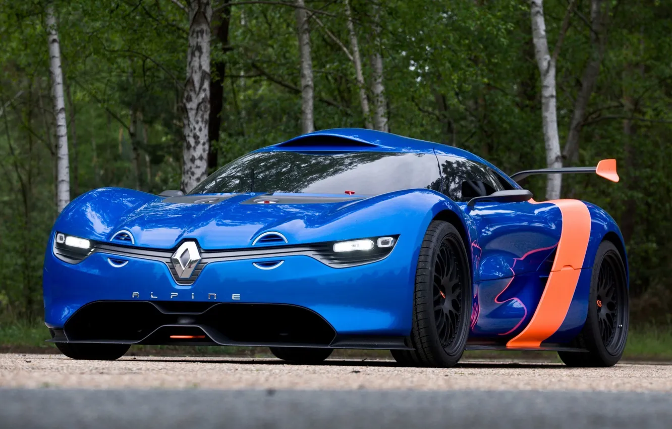 Фото обои Concept, мощь, Renault, автомобиль, передок, Alpine, A110-50