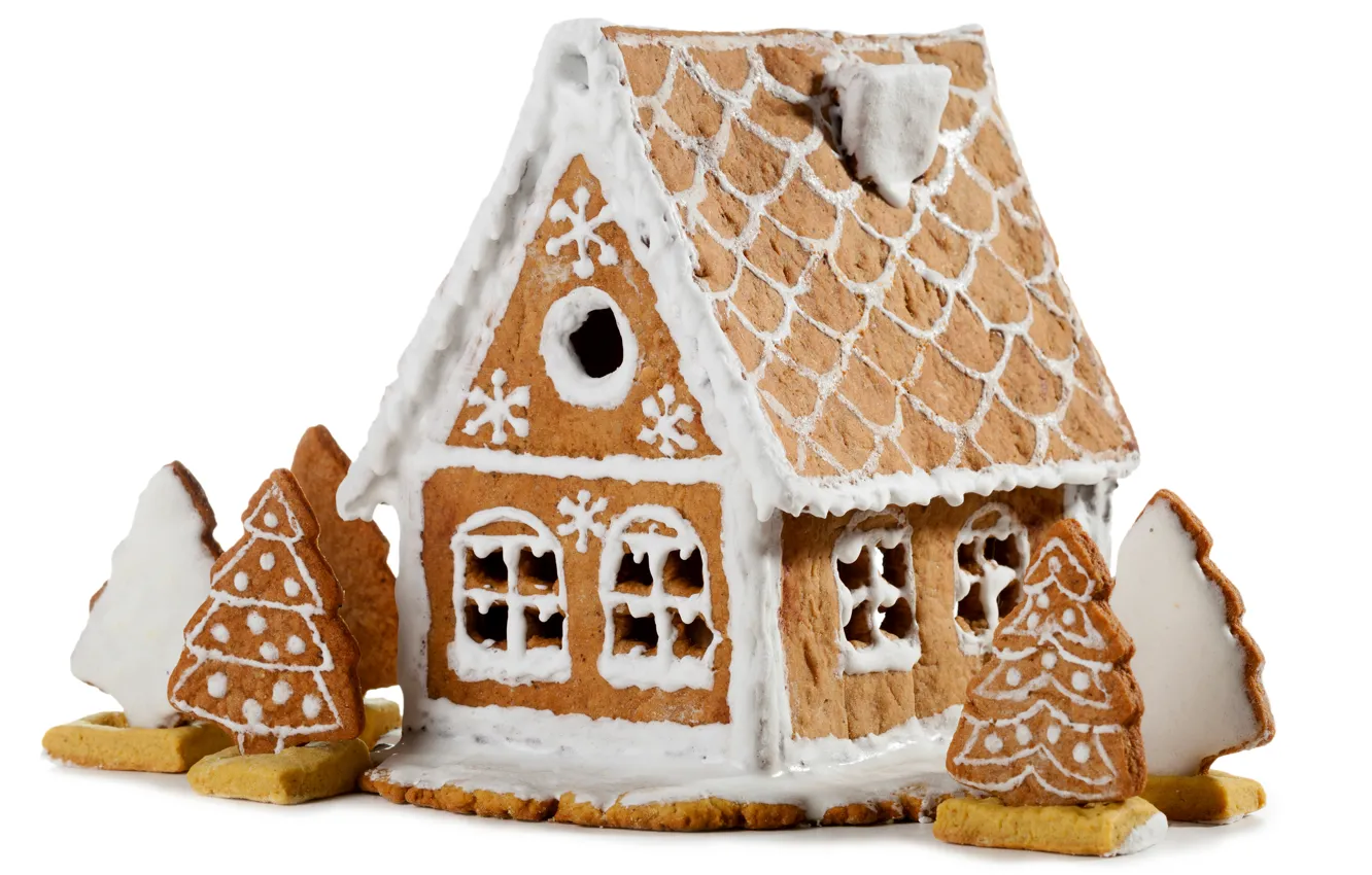 Фото обои печенье, Рождество, Новый год, домик, Christmas, выпечка, New Year, biscuit