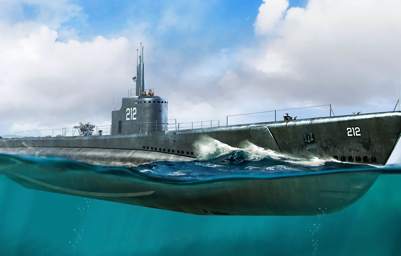 Фото обои США, подводная лодка, 1941, US NAVY, USS Gato, SS-212