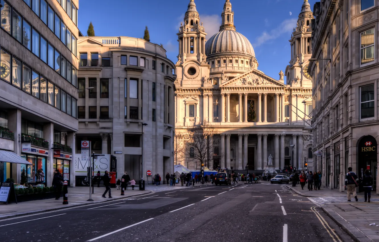 Фото обои Англия, Лондон, england, London, Ludgate Hill, St Pauls Cathedral