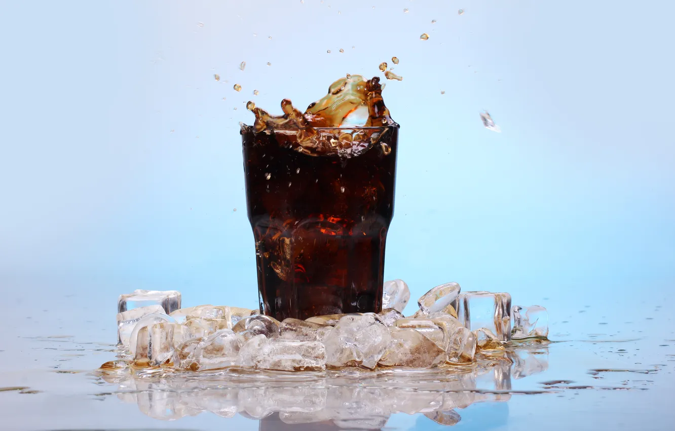 Фото обои splashes, cola, drink, cold