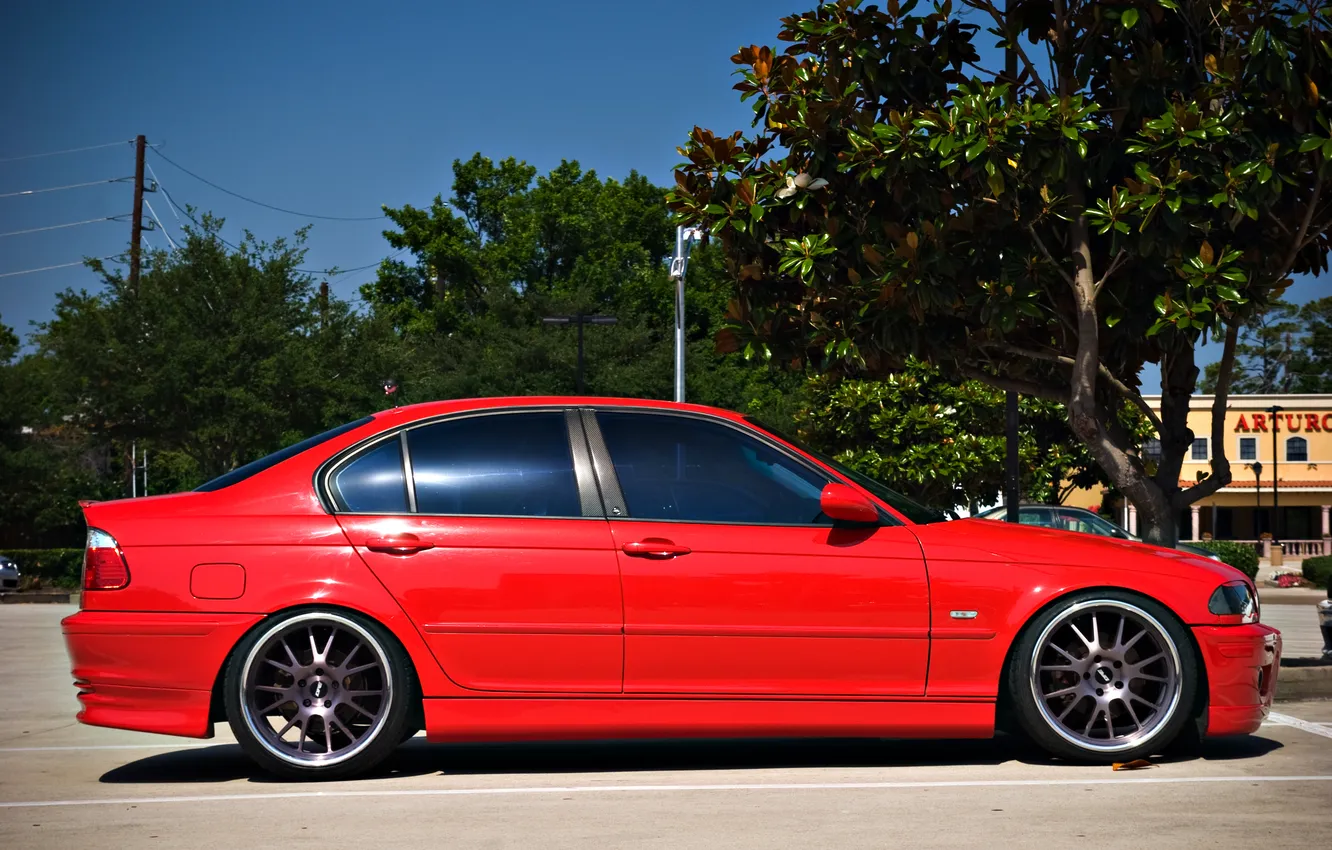 Фото обои бмв, BMW, профиль, red, красная, E46, 3 серия, 325i