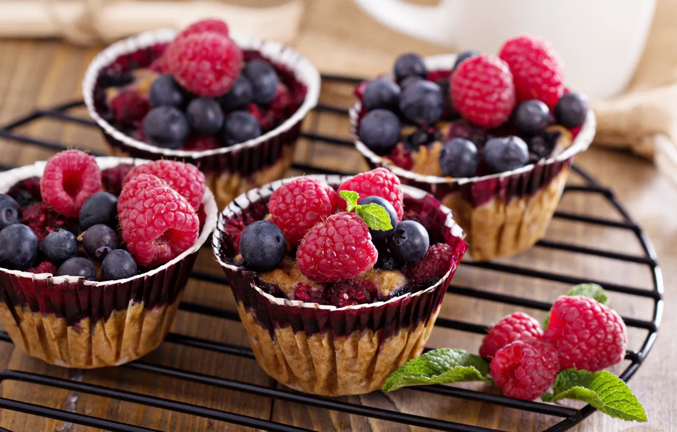 Фото обои ягоды, выпечка, fruit, pastries, Berry scones with oats, Берри булочки с овсом