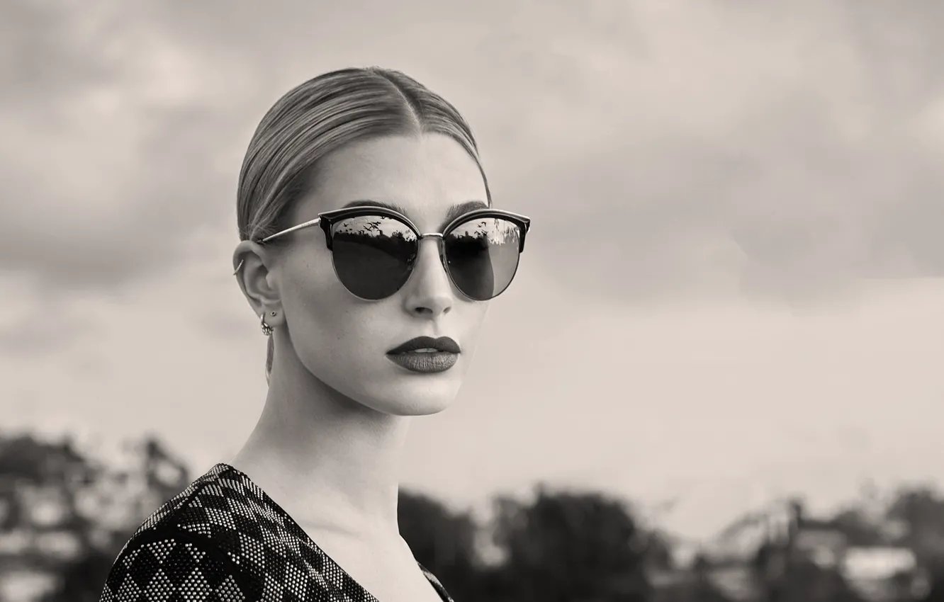 Фото обои девушка, портрет, очки, Hailey Baldwin