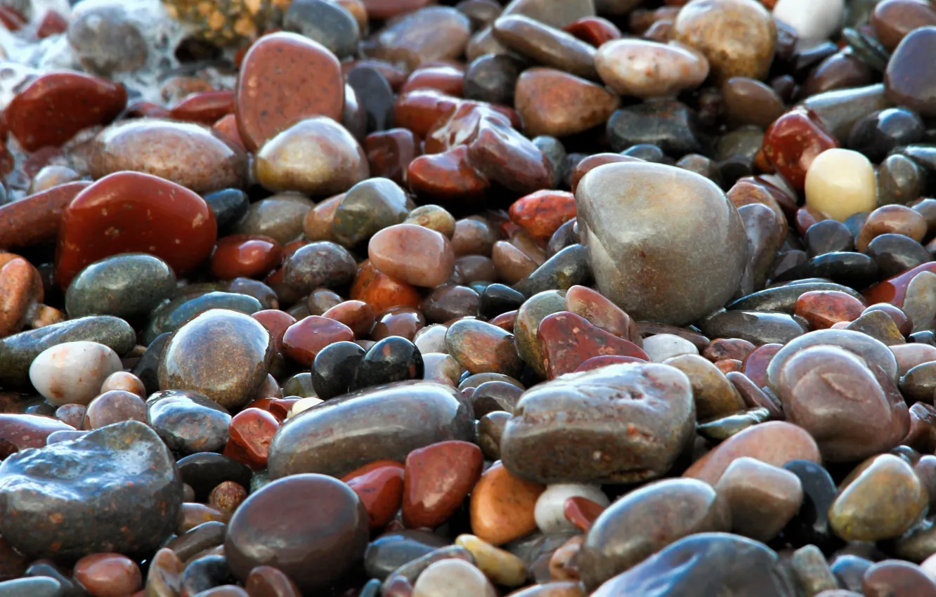 Фото обои море, камни, берег, цвет