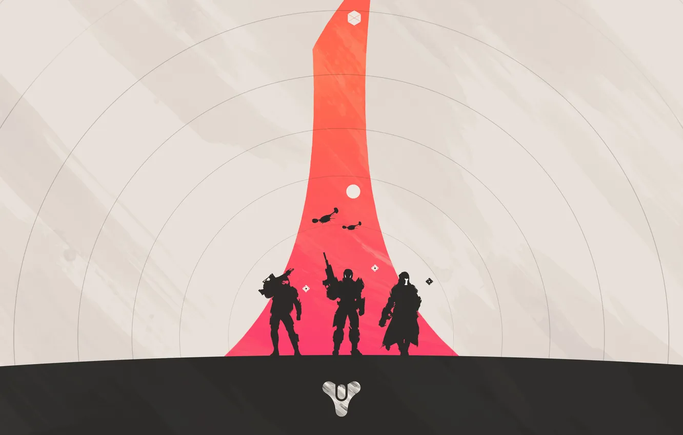 Фото обои destiny, Hunter, art, Warlock, Titan, bungie, dropship