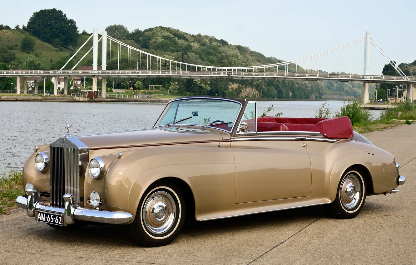 Фото обои мост, coupe, rolls-royce, 1959, роллс-ройс, drophead, silver cloud