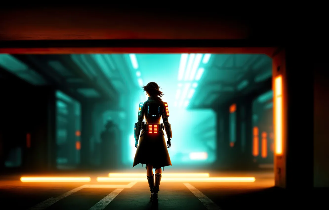 Фото обои future, art, fantastic, cyberpunk, women, si-fi, stable diffusion, neuronet