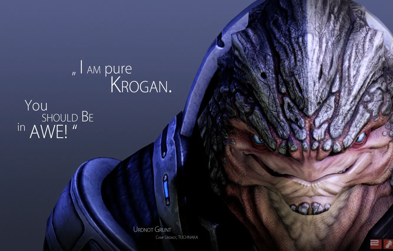 Фото обои Mass Effect, krogan, Grunt