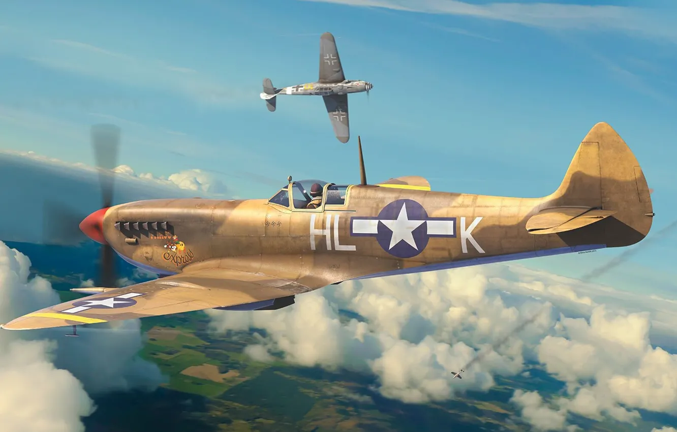 Фото обои ВВС США, Supermarine, британский истребитель, Antonis (rOEN911) Karidis, fargo express, Spitfire MK.VIII
