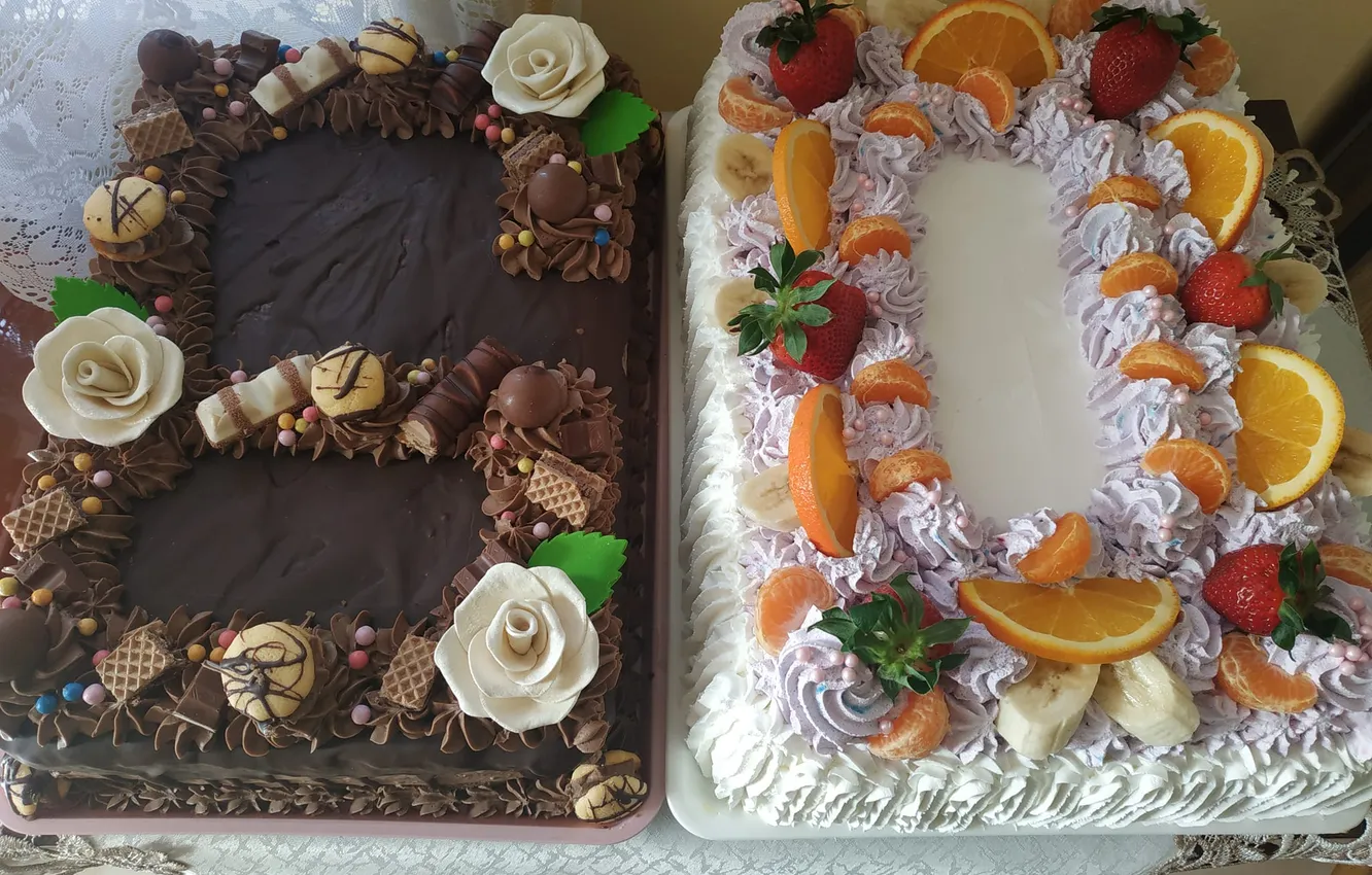 Фото обои orange, chocolate, cakes, mandarin, biscuits