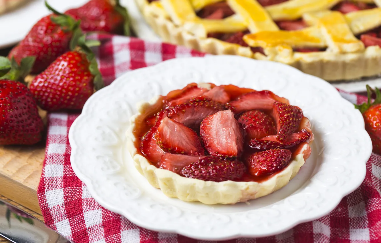 Фото обои ягоды, клубника, пирог, fresh, cake, sweet, strawberry, berries