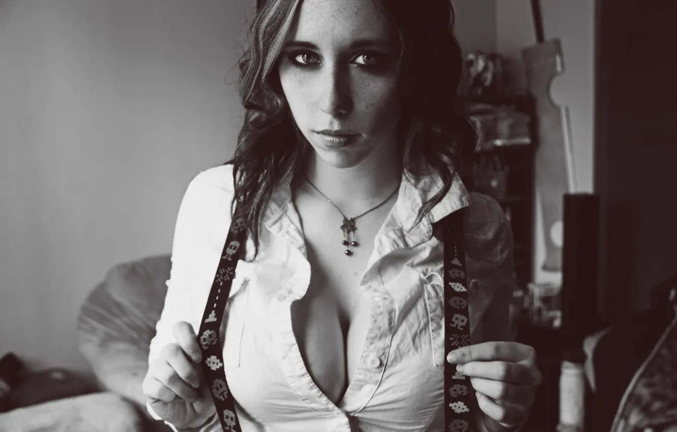 Фото обои white, sexy, black, model, look