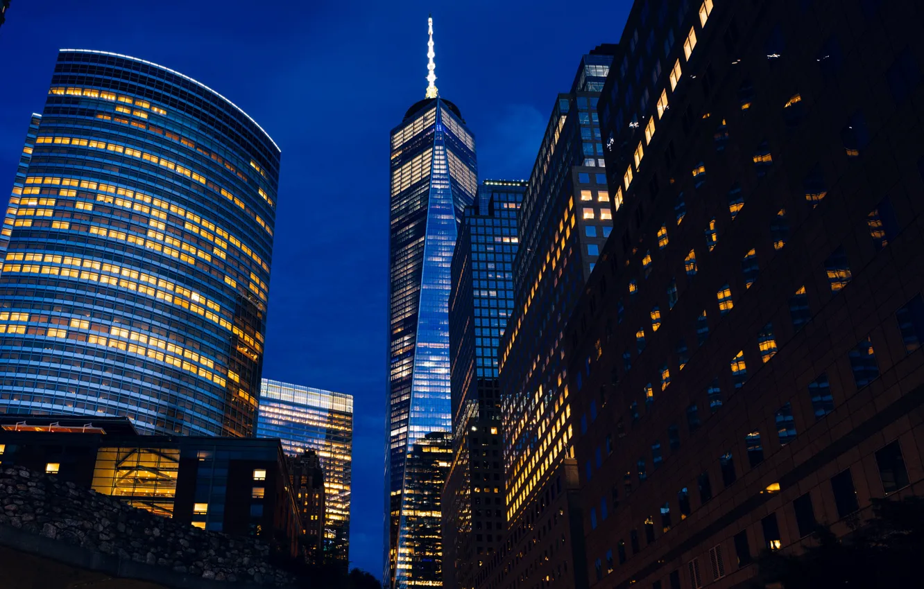 Фото обои свет, Нью-Йорк, небоскребы, окно, архитектура, New York