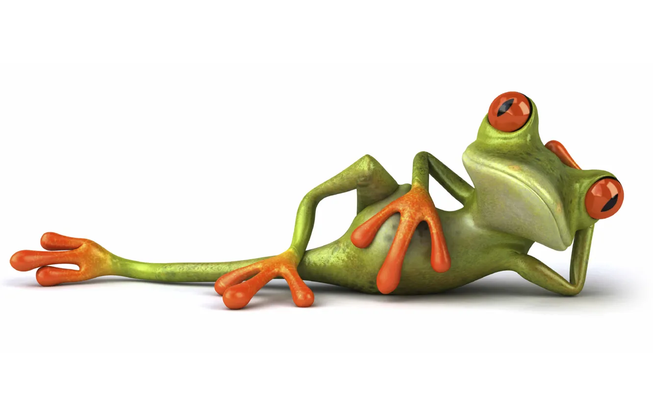 Фото обои поза, графика, лягушка, Free frog 3d