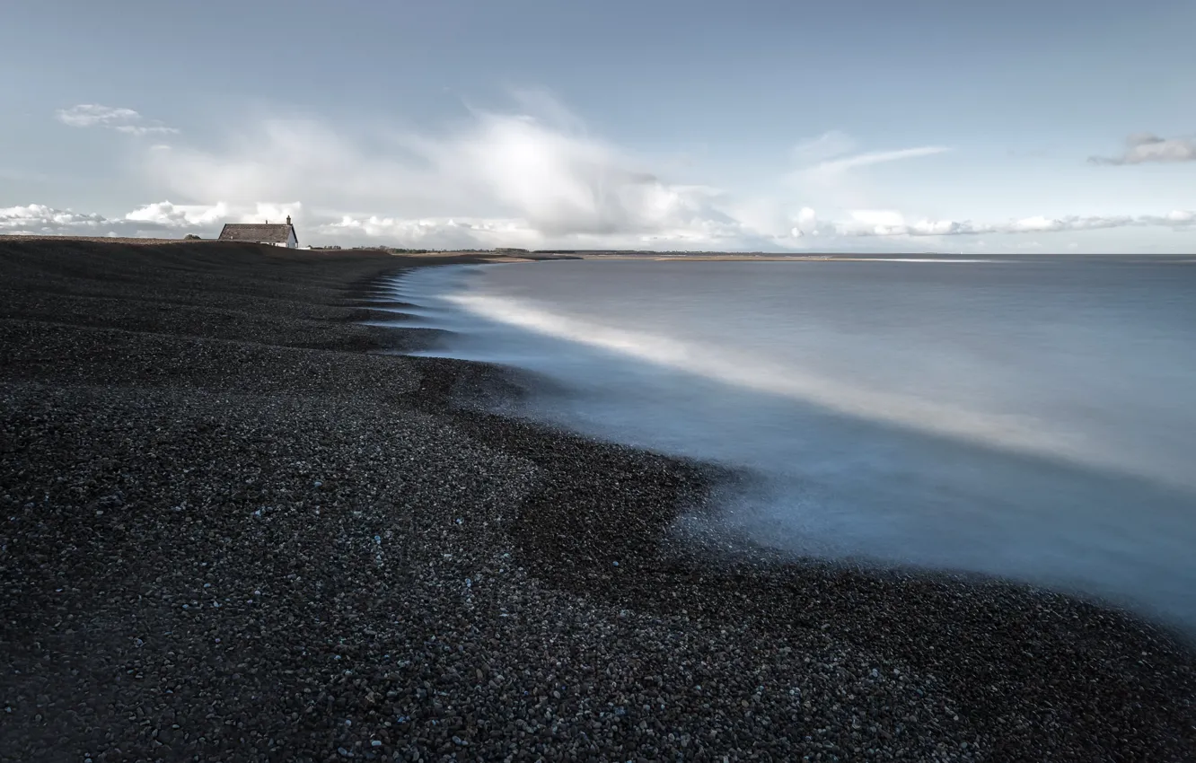 Фото обои море, берег, дома