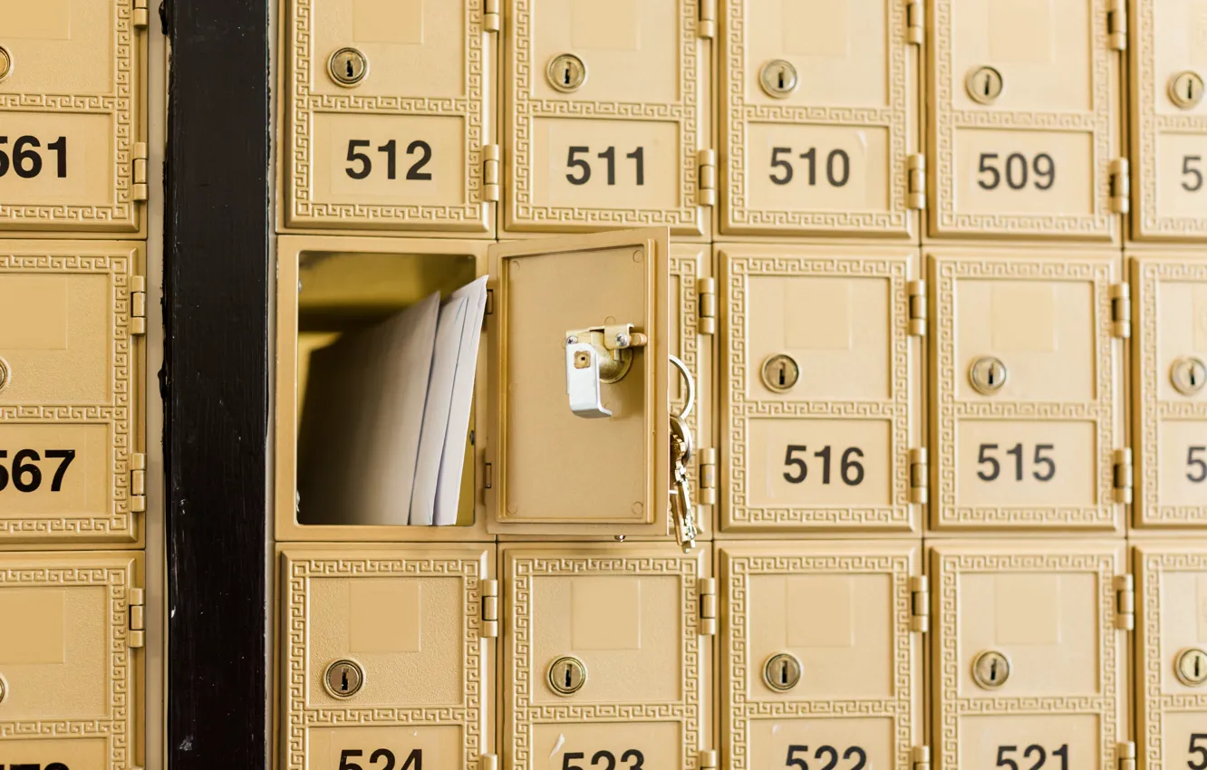 Фото обои metal, numbers, keys, mailbox, personal mail
