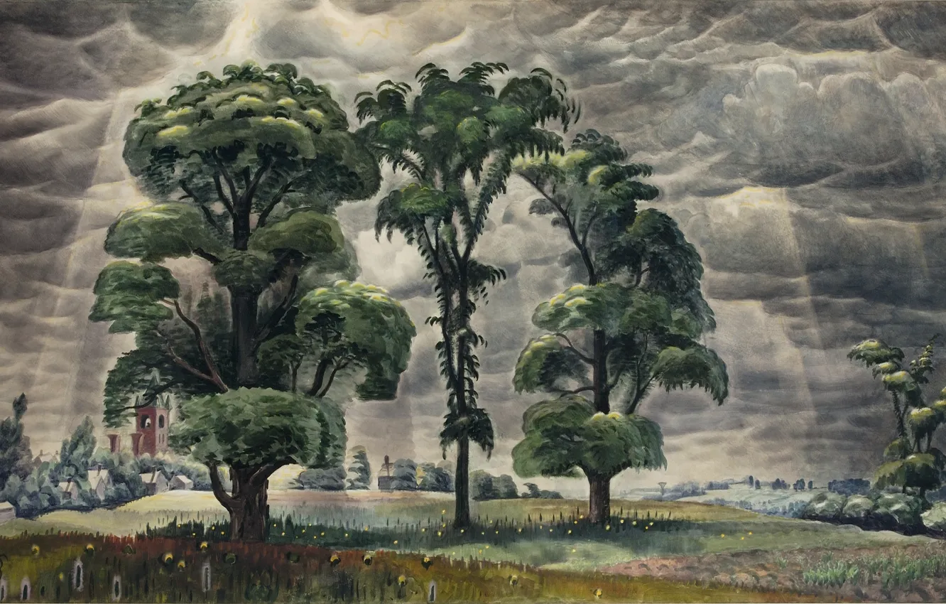 Фото обои Charles Ephraim Burchfield, 1931-46, The Three Trees