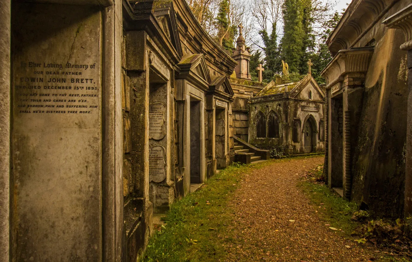 Фото обои Англия, Лондон, склеп, Хайгейтское кладбище